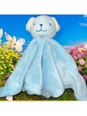 Pure Baby 16" Blue Lovey Comfort Bear Security Blanket Teddy Nursery Shower Gift